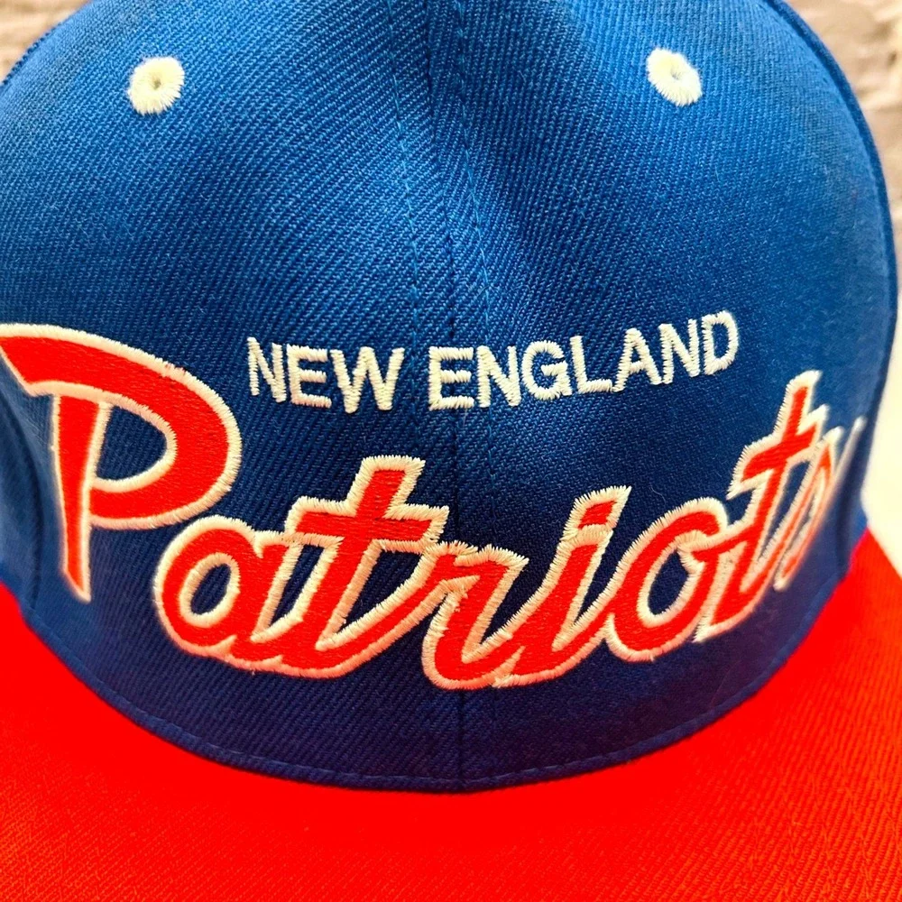 Mitchell & Ness New England Patriots Hat Mens OSFA Blue Red Pat Patriot Snapback